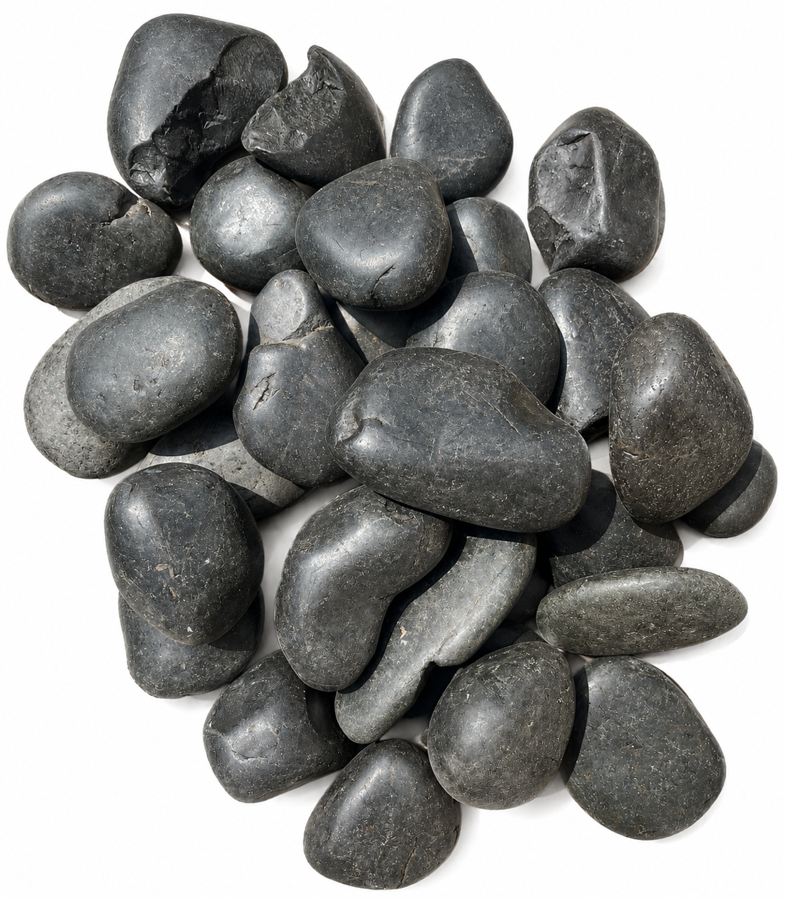 Polished River Pebbles - Black (15kg Bag)