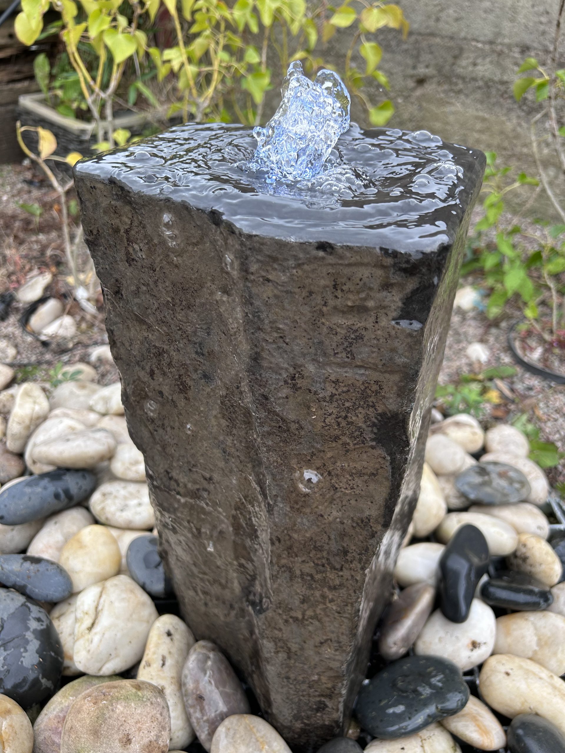 Drilled Basalt Fountain 50cm