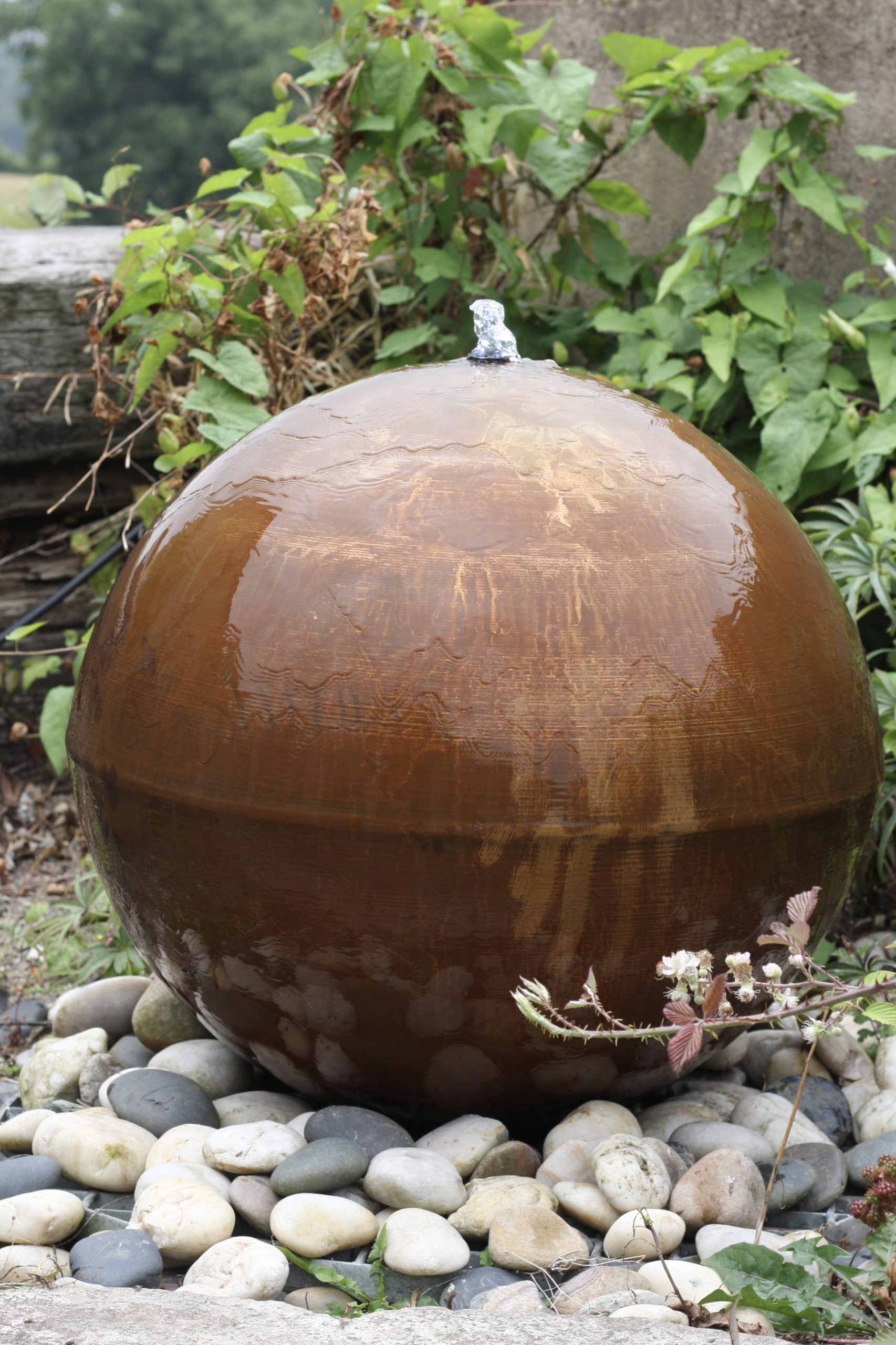 Corten Steel Sphere 80CM Garden Water Feature